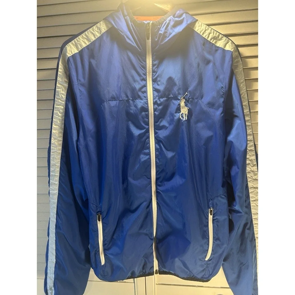 Polo Ralph Lauren 67 Sport Men Royal Blue Performance Windbreaker Big Pony Sz S